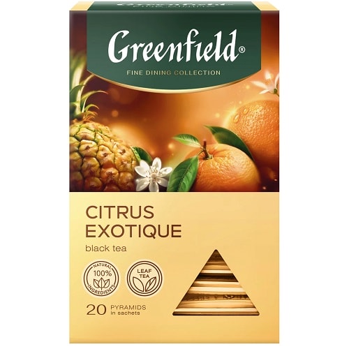 Greenfield чай черный Citrus Exotique, 20 пирамидок